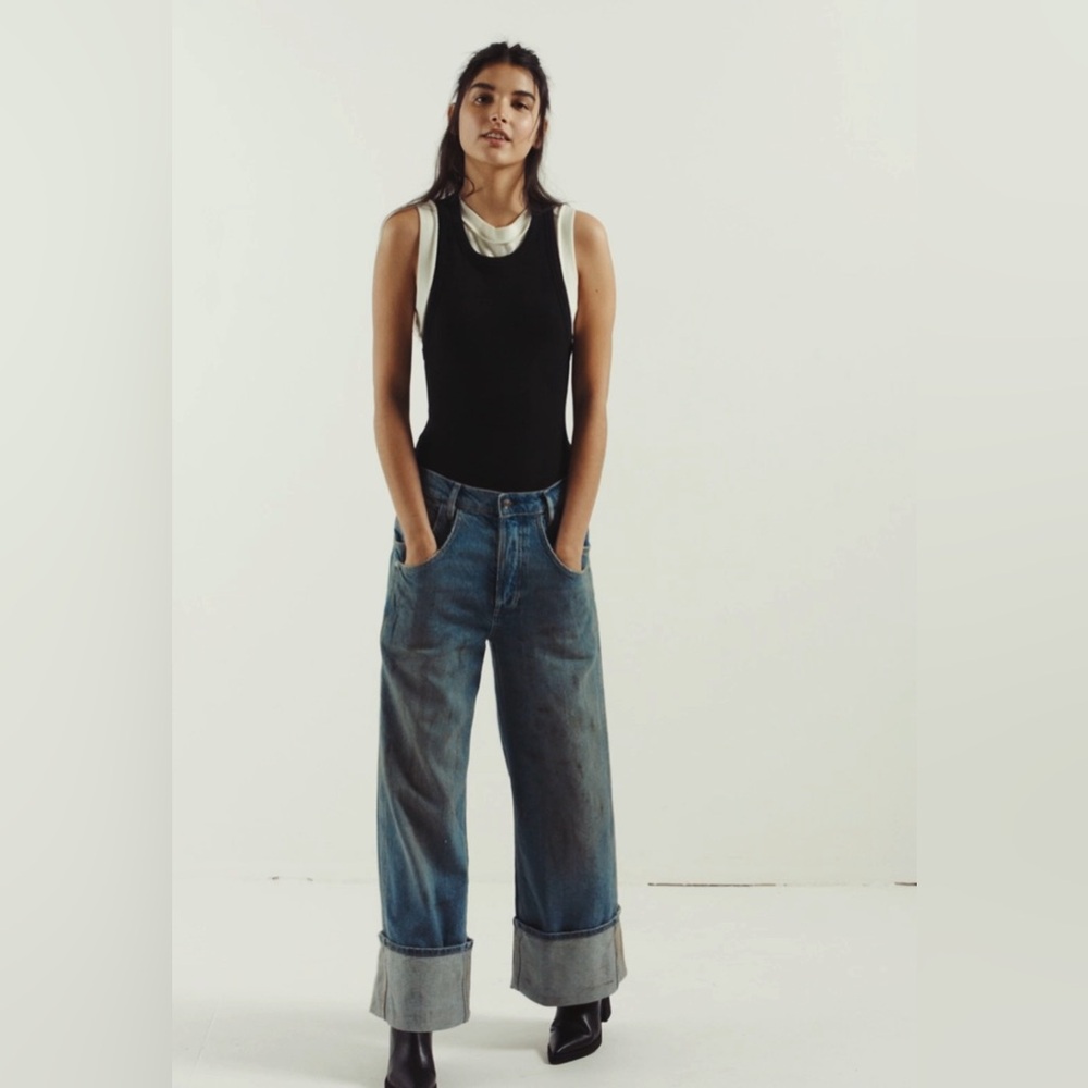 Free People We The Free Final Countdown Cuffed Low-Rise Jeans Mudslide Size 27